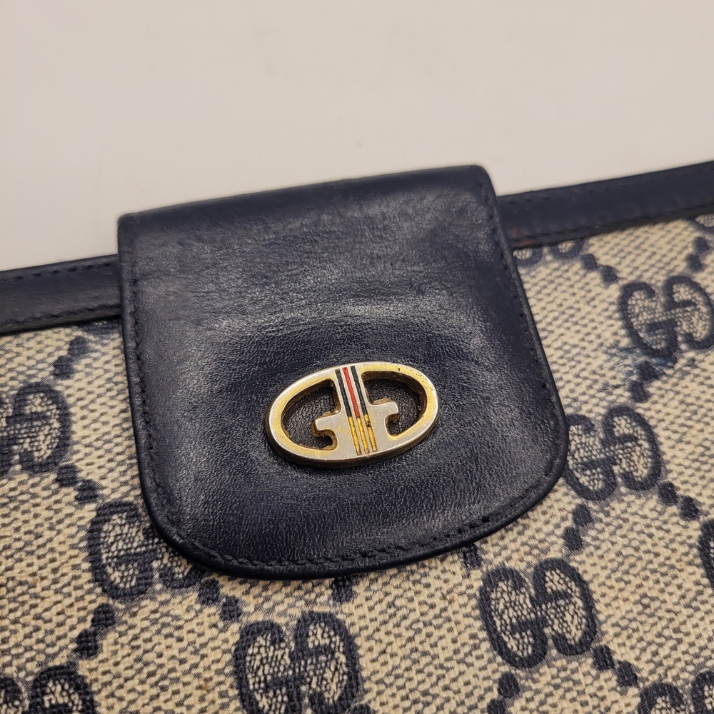 Gucci Bllue Gray GG Monogram Wallet - Picture 3 of 7